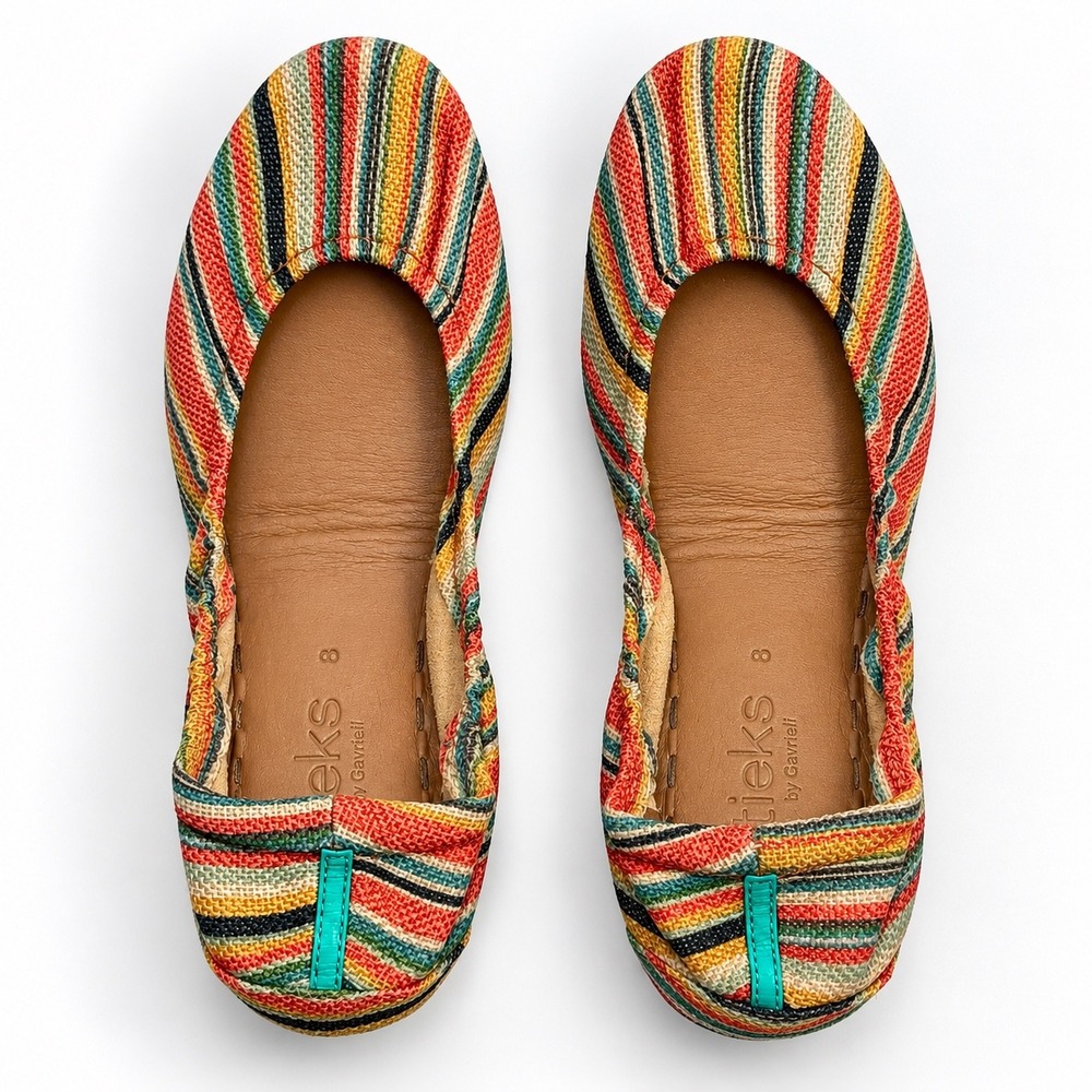 Tieks by Gavrieli Sunset Stripe Ballet Flats Women's 8 Foldable Travel Shoes